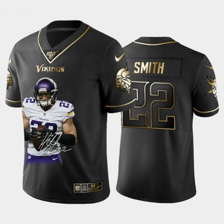 Camiseta Hombre NFL Minnesota Vikings Harrison Smith 22 Golden Edition Special Signature Vapor Limited